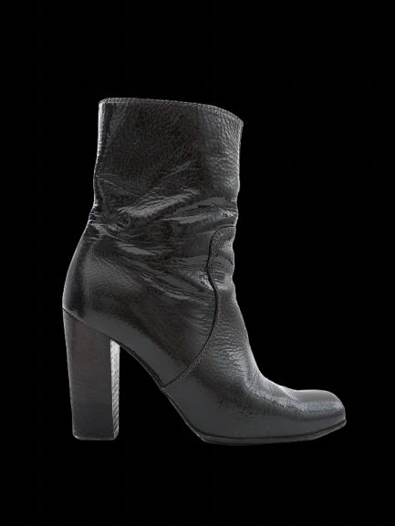Excellent Fendi Orange Leather High-Heeled Ankle Boots Size 36.5