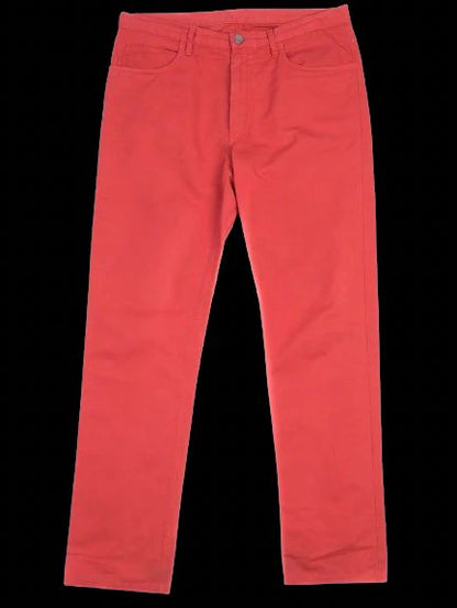 Excellent Loro Piana Red Cotton Pants Size XL for Men