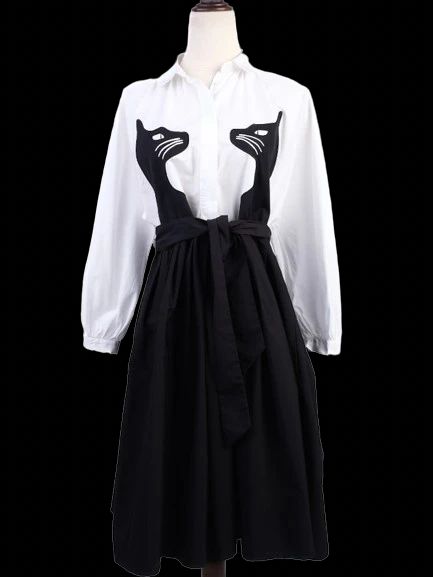 Excellent Weekend MaxMara Black White Dress Size S Cotton Blend