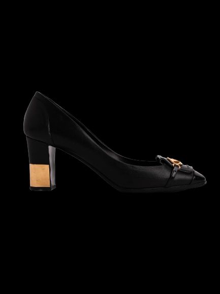 Good Valentino Black Leather High-Heeled Shoes Size 38