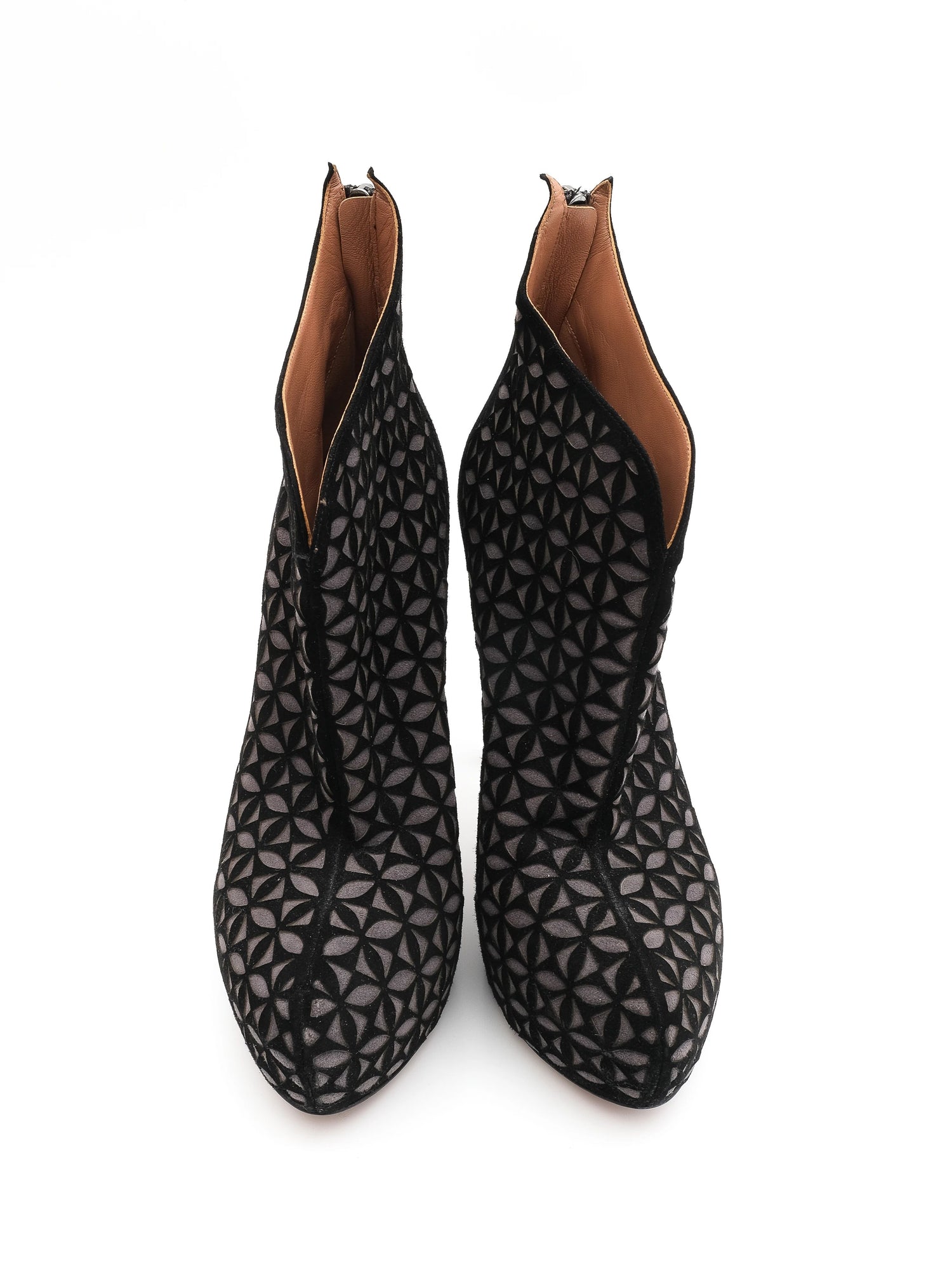 Perfect Alaia Black Leather Ankle Boots Size 41 Stiletto Heels