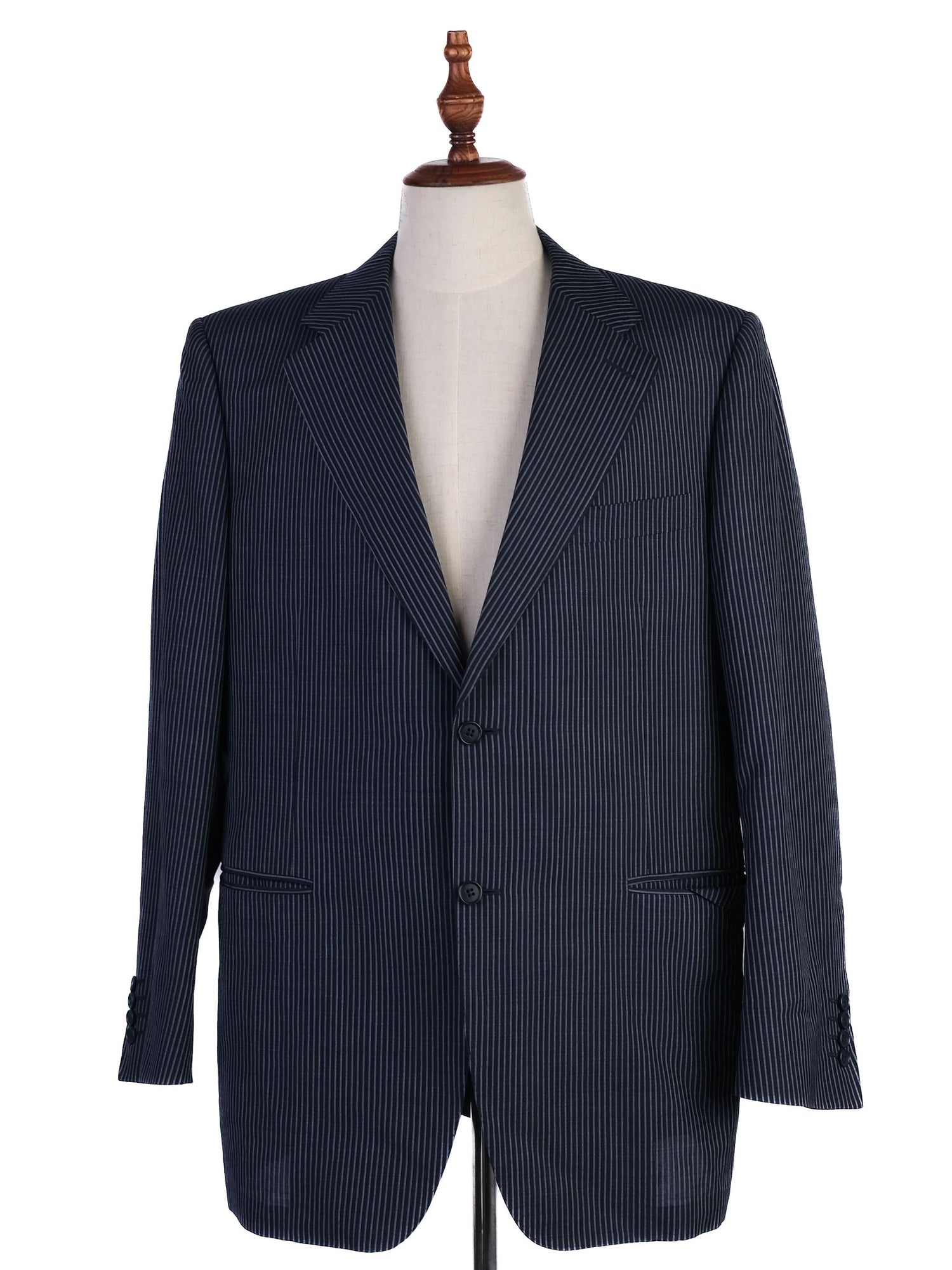 Excellent Canali Blue Wool Blazer XXL Navy Pinstripe Style