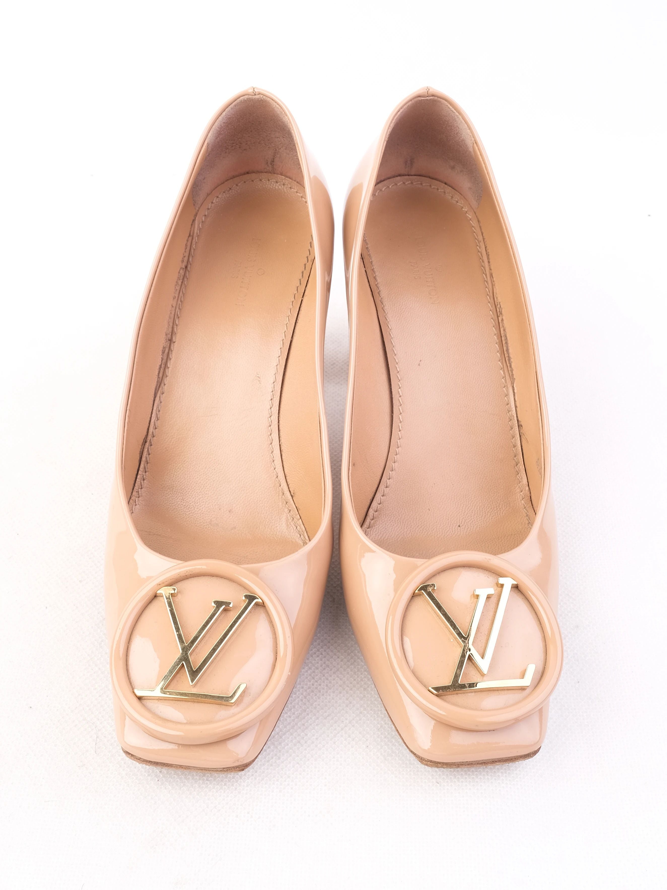 Excellent Louis Vuitton Pink Leather High-Heeled Shoes Size 36.5