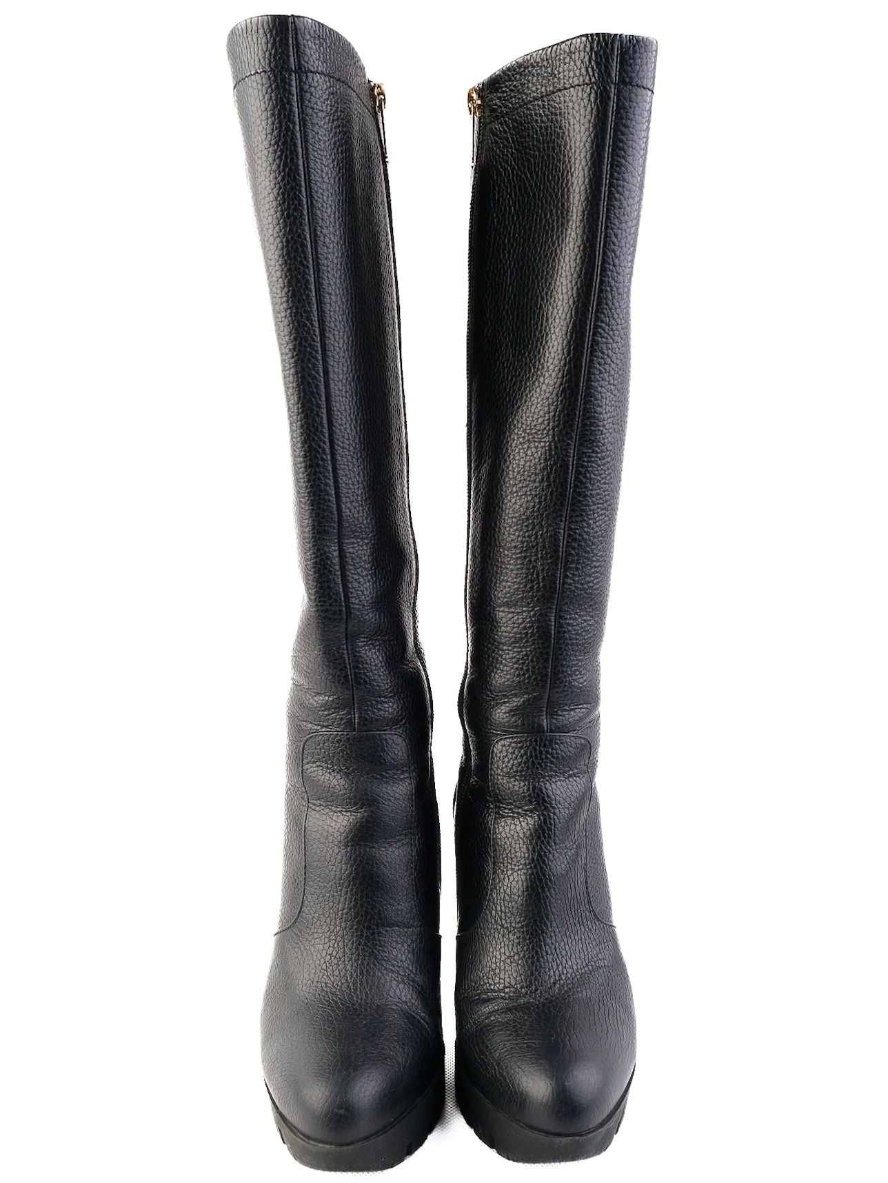 Excellent Norma J Baker Black Leather Knee-High Boots Size 38