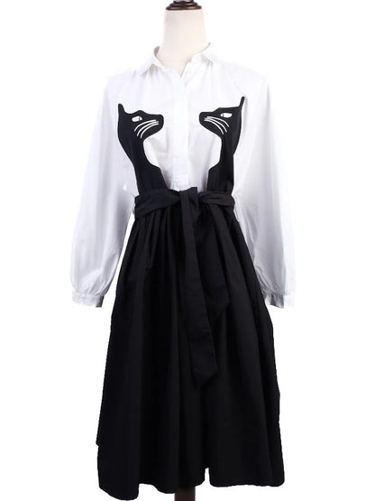 Excellent Weekend MaxMara Black White Dress Size S Cotton Blend