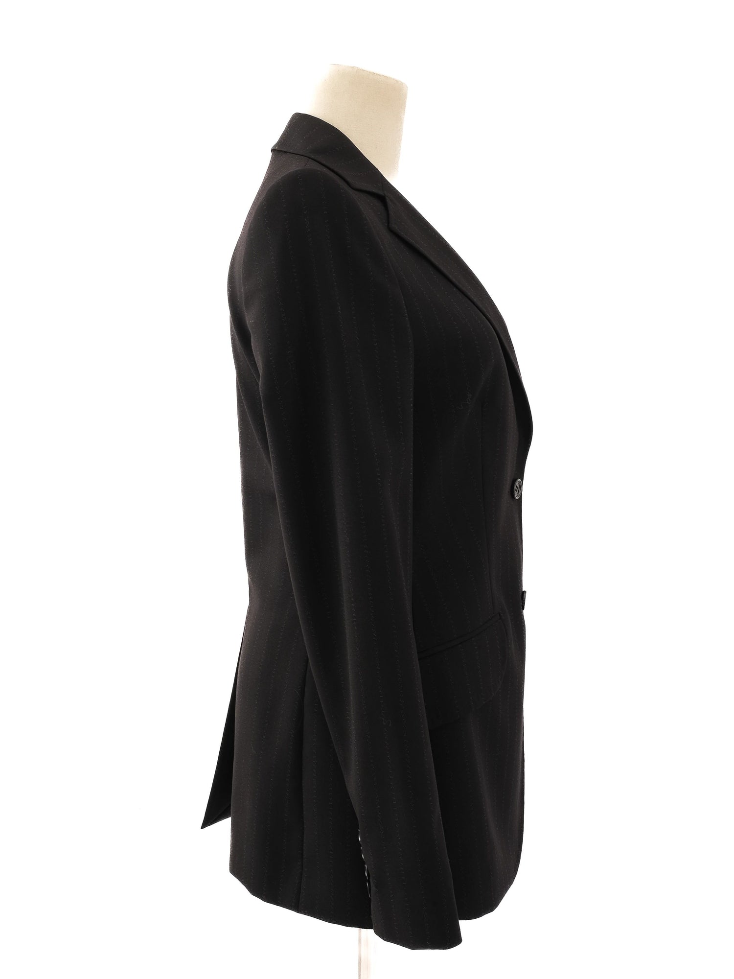 Excellent Dolce Gabbana Black Pinstripe Suit Size L Women Viscose