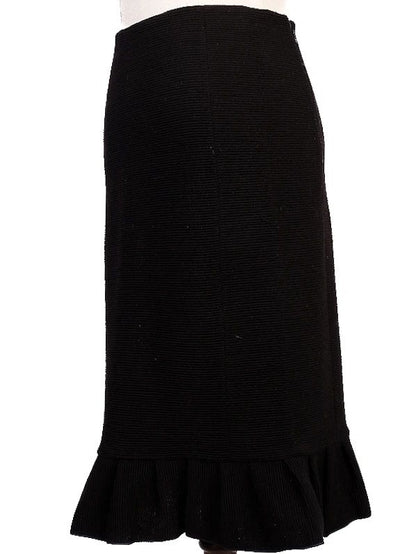 Excellent Emporio Armani Black Viscose Skirt Size XS with Ruffled Hem