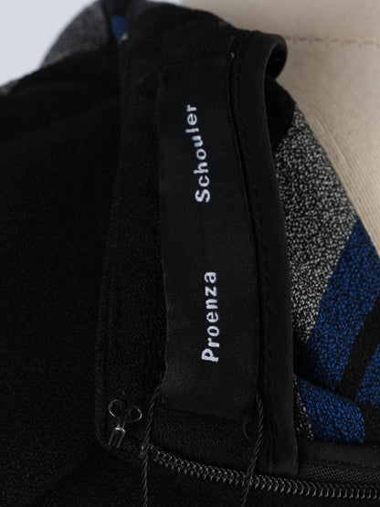 Excellent Proenza Schouler Striped Top Black Blue Gray Size S