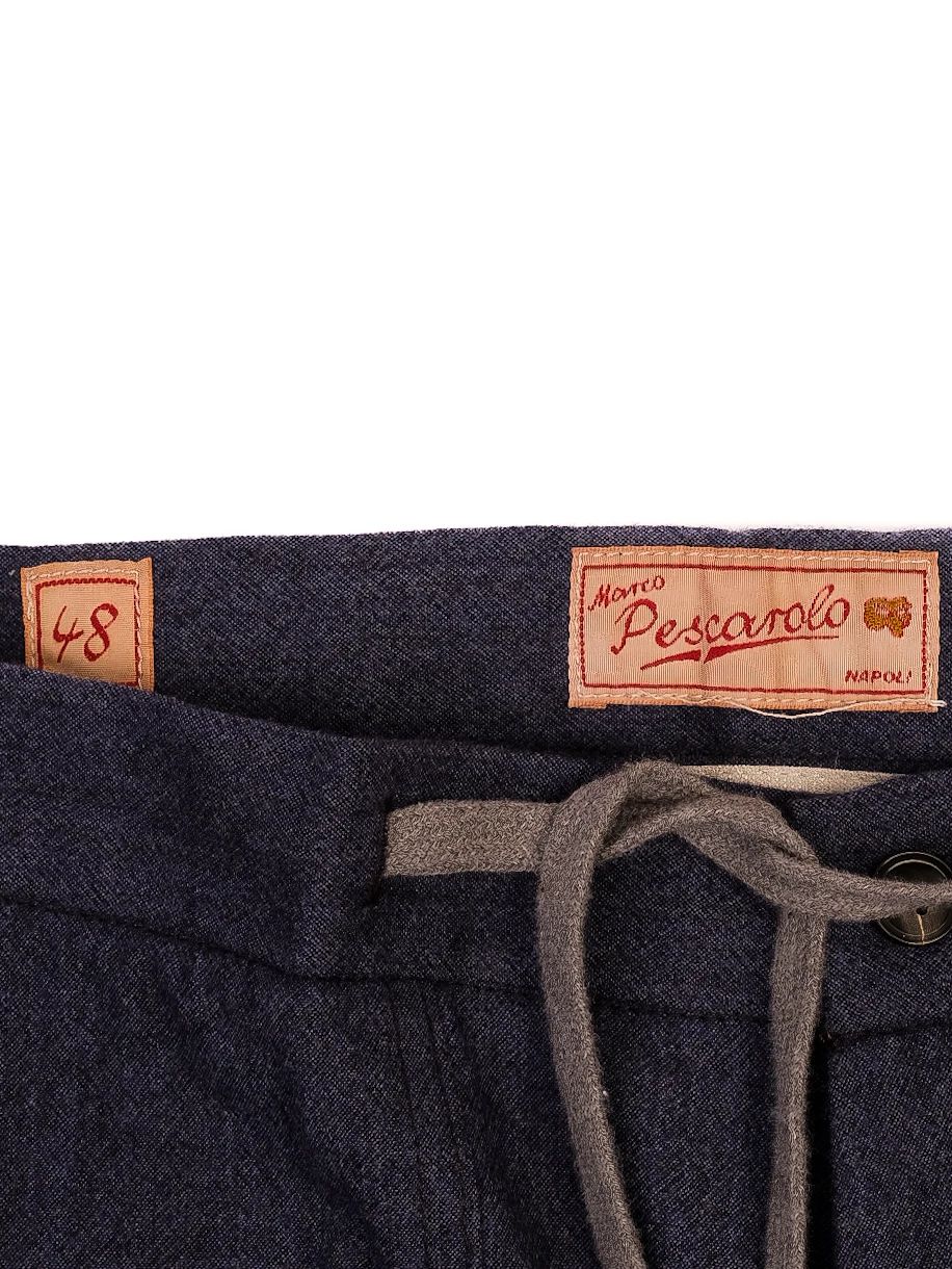 Excellent Marco Pescarolo Napoli Blue Cashmere Trousers Size 48