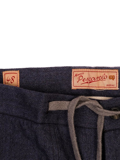 Excellent Marco Pescarolo Napoli Blue Cashmere Trousers Size 48