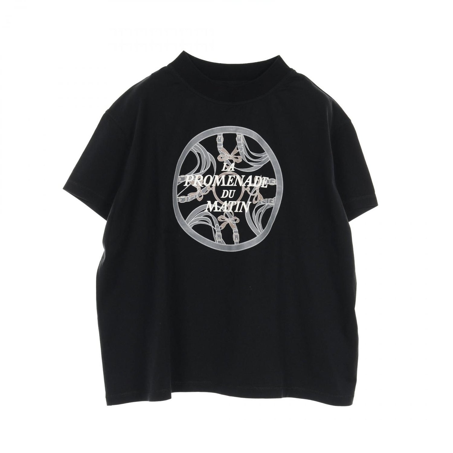 Hermes Promenade Du Matin Short Sleeve T-shirt Black Cotton