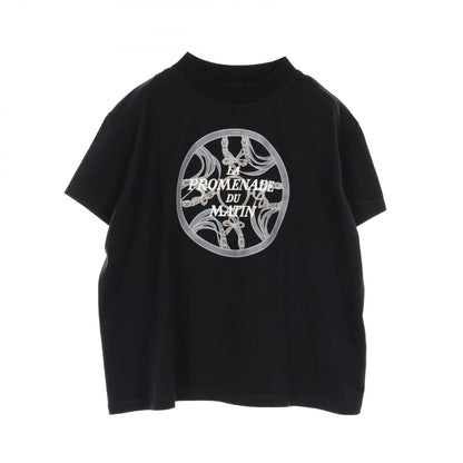 Hermes Promenade Du Matin Short Sleeve T-shirt Black Cotton