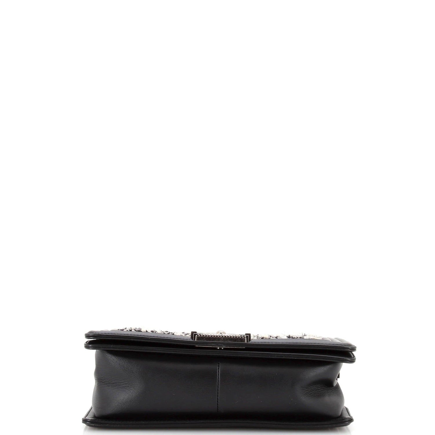 Chanel Boy Flap Bag Braided Tweed Old Medium