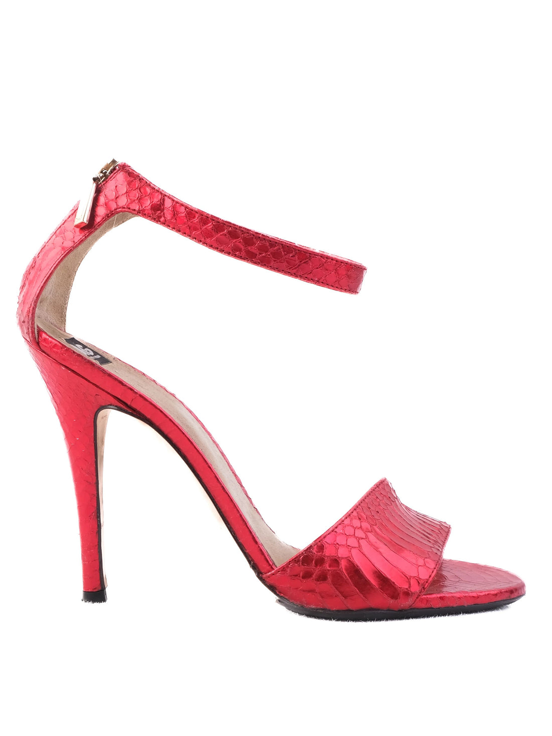 Excellent Dolce Gabbana Red Leather High-Heeled Sandal Size 37.5