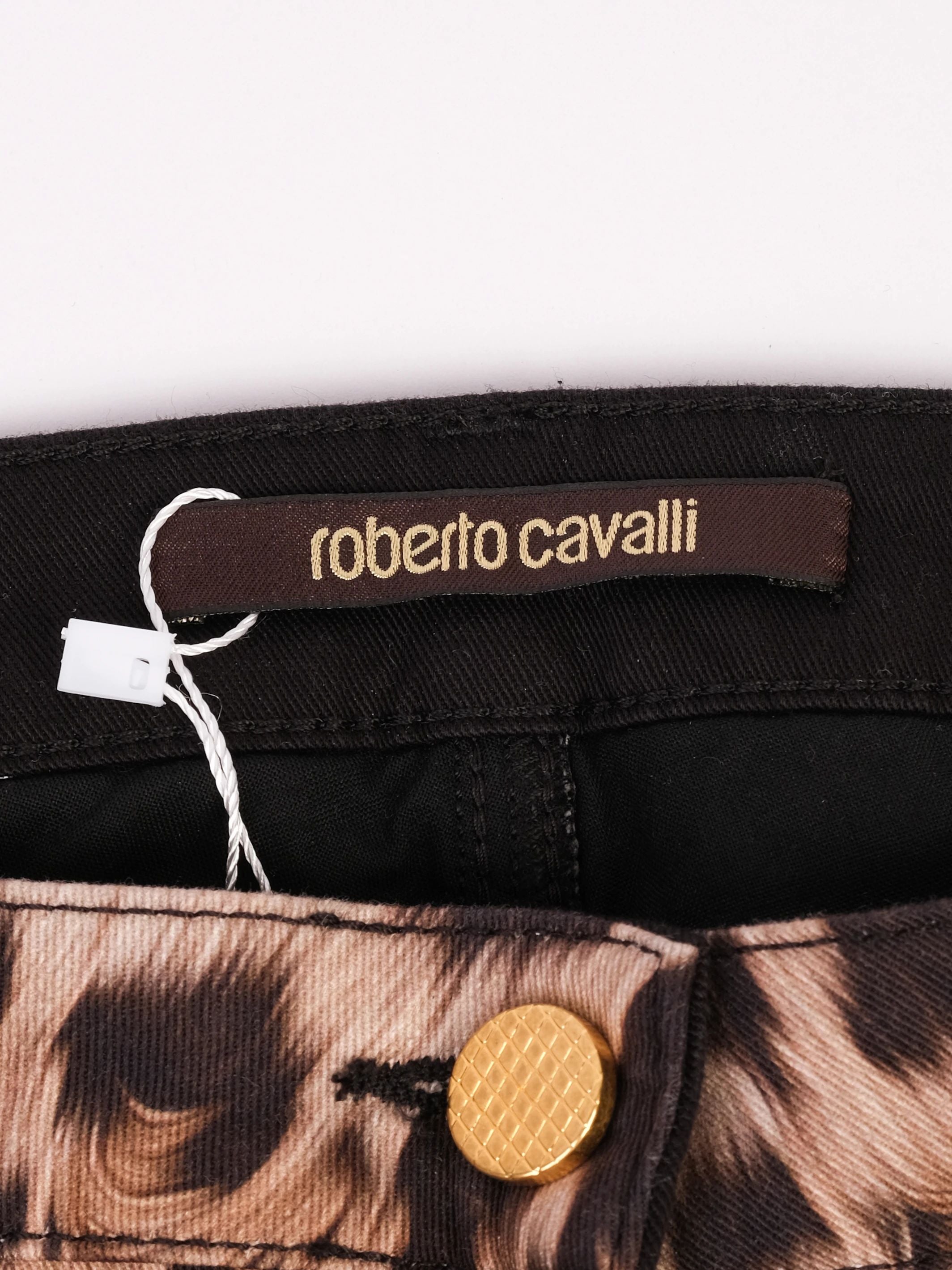 Excellent Roberto Cavalli Leopard Print Pants Size L with Side Zippers
