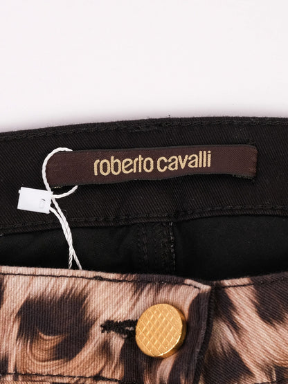 Excellent Roberto Cavalli Leopard Print Pants Size L with Side Zippers