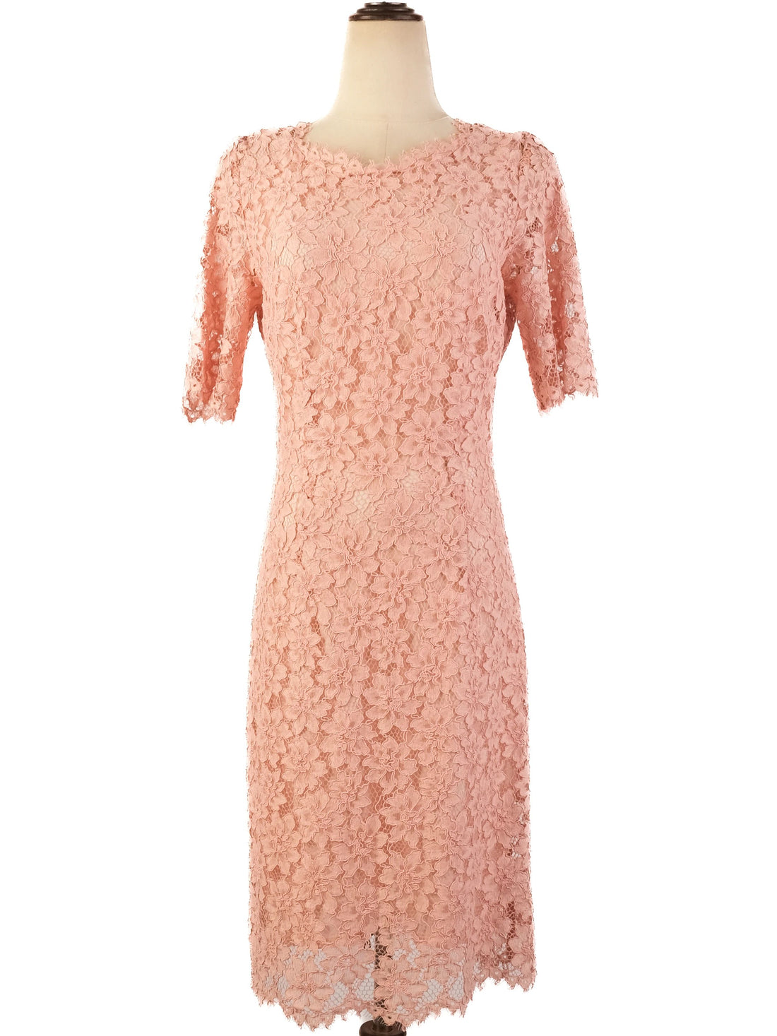 Excellent Hugo Boss Pink Lace Dress Size S Floral Pattern