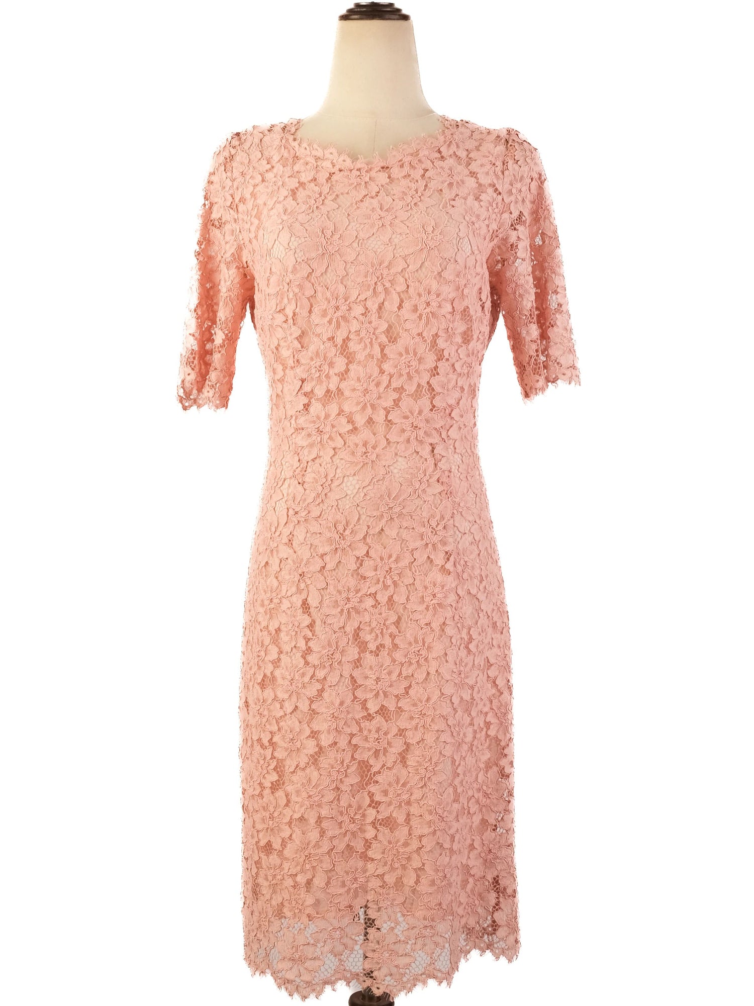 Excellent Hugo Boss Pink Lace Dress Size S Floral Pattern
