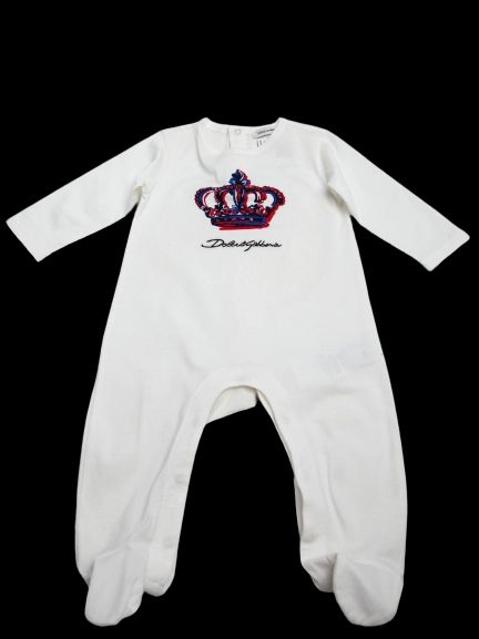 Good Dolce Gabbana White Cotton Baby Onesie Size 3 Months