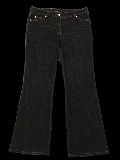 Excellent Escada Black Flare Jeans Size M Women&