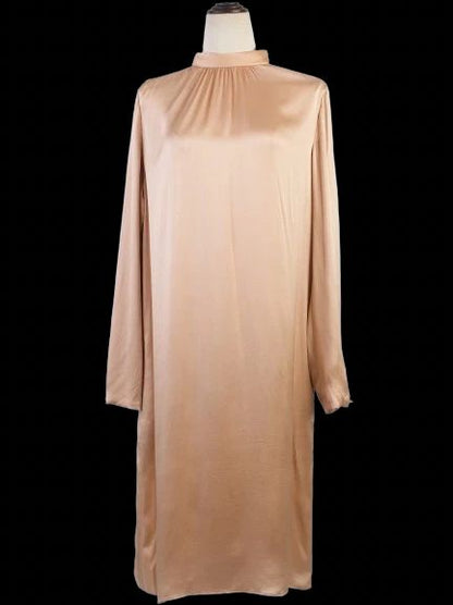 Excellent Chloe Pink Silk Long Sleeve Dress Size L