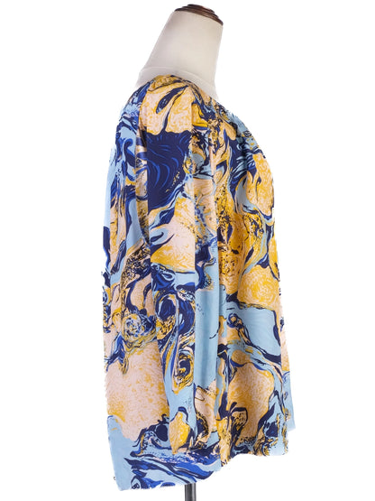 NEW By Malene Birger Flowy Blouse Marbled Silk Size S