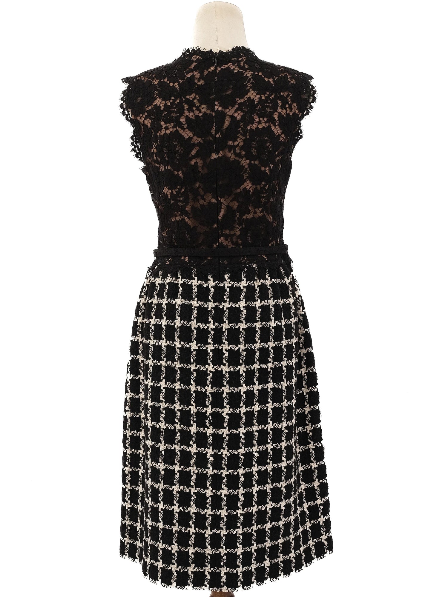 Excellent Valentino Black Sleeveless Dress XL Viscose Lace Details