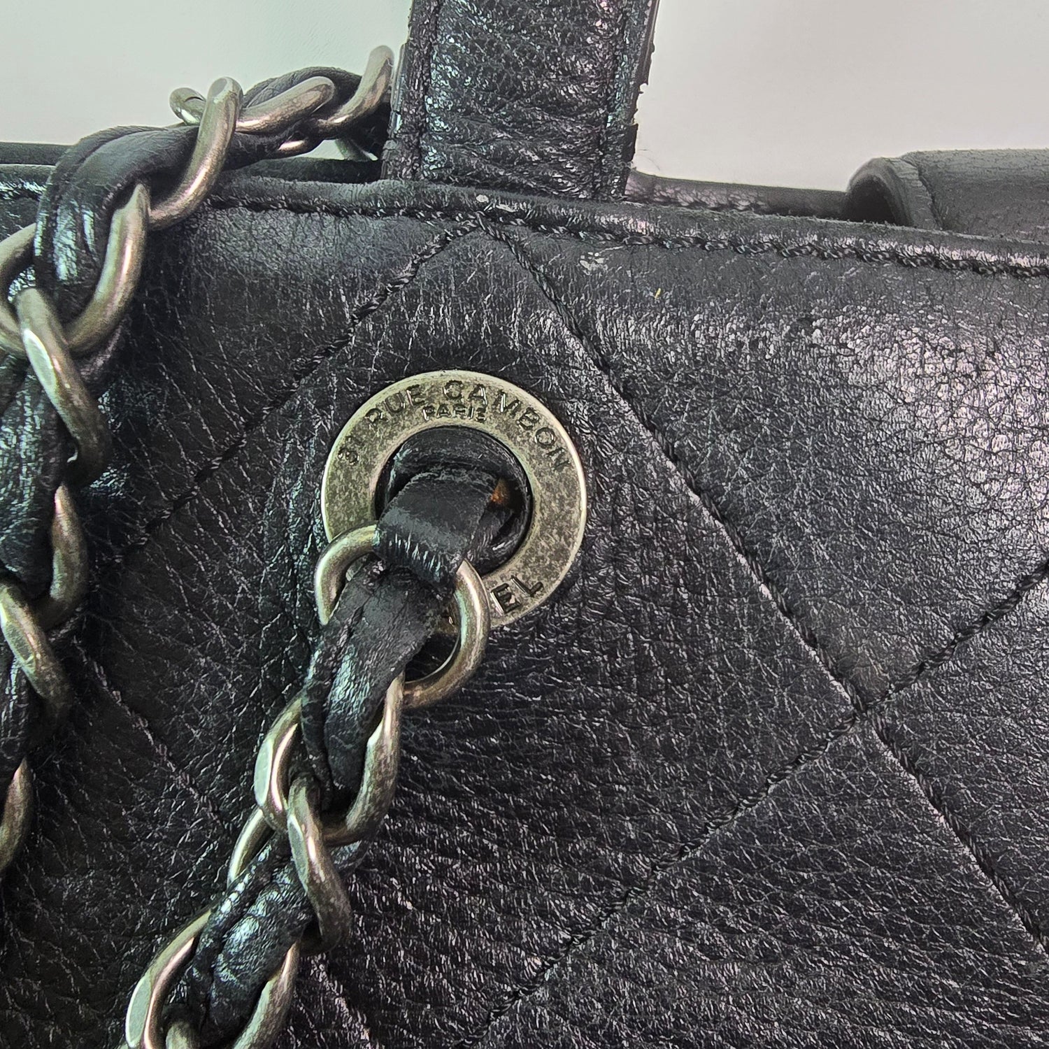 Chanel Turn-around Ligne Black Deerskin