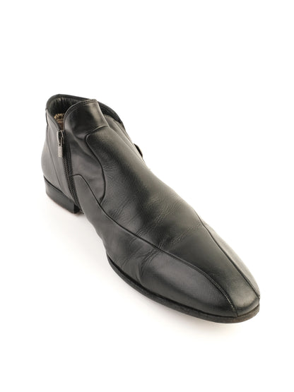 Excellent Fabi Black Leather Ankle Boots Size 43 with Buckle Detail