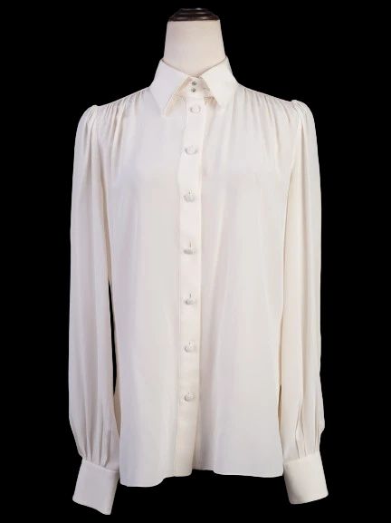 Excellent Dolce Gabbana White Cotton Blouse Women Long Sleeve