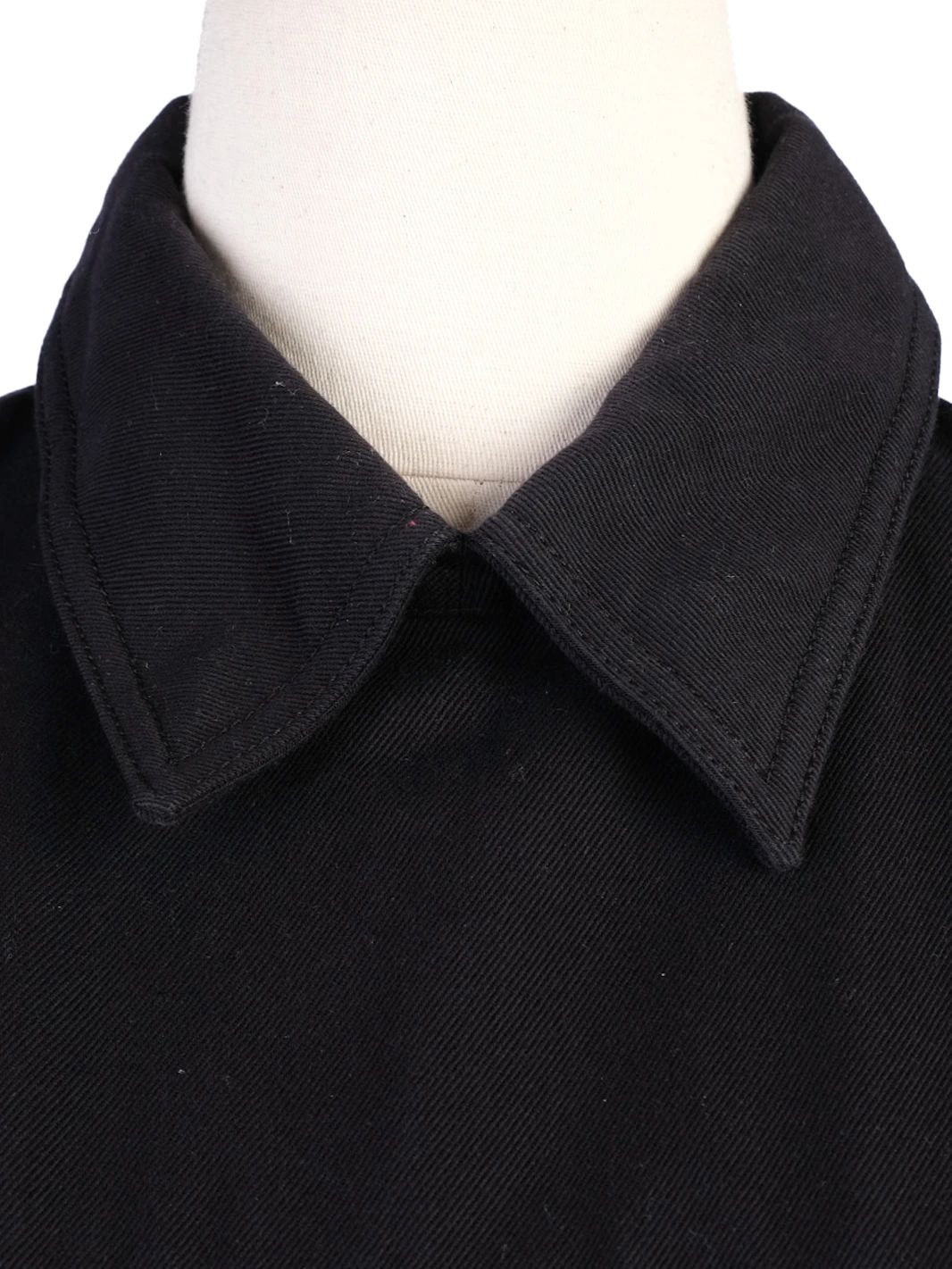 Excellent Celine Black Wool Dress XL with White Buttons