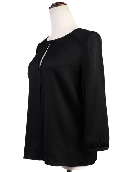 Excellent Hugo Boss Black Silk Blouse Size XS with Keyhole Opening