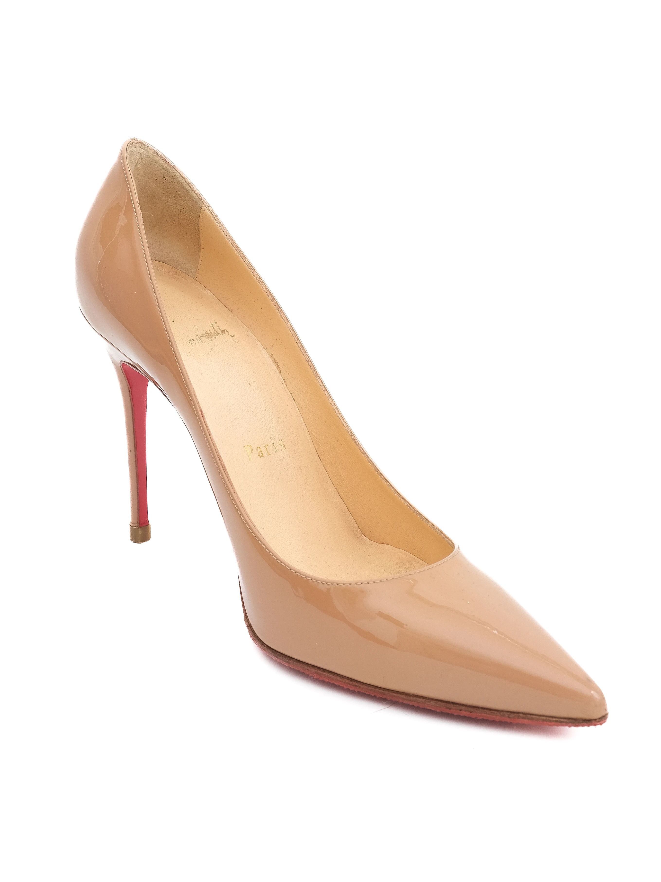 Christian Louboutin Pink Leather High Heels Size 34 Excellent Condition