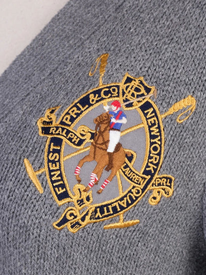 Excellent Ralph Lauren Gray V-Neck Sweater Women Cotton Size M