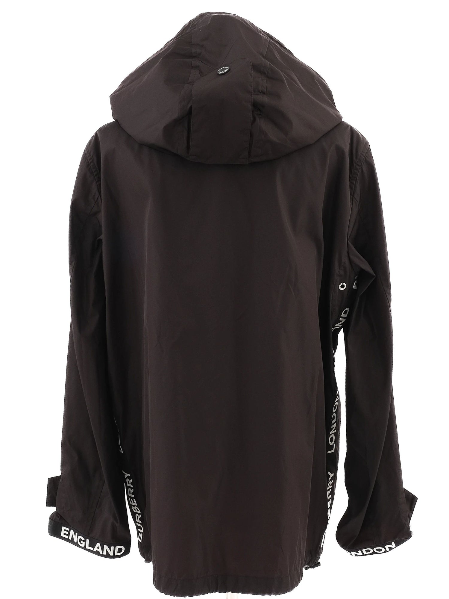 Excellent Burberry Black Hooded Jacket Size XL Nylon Women