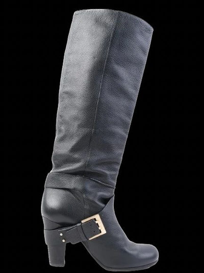 Excellent Chloe Black Leather Knee-High Boots Size 41