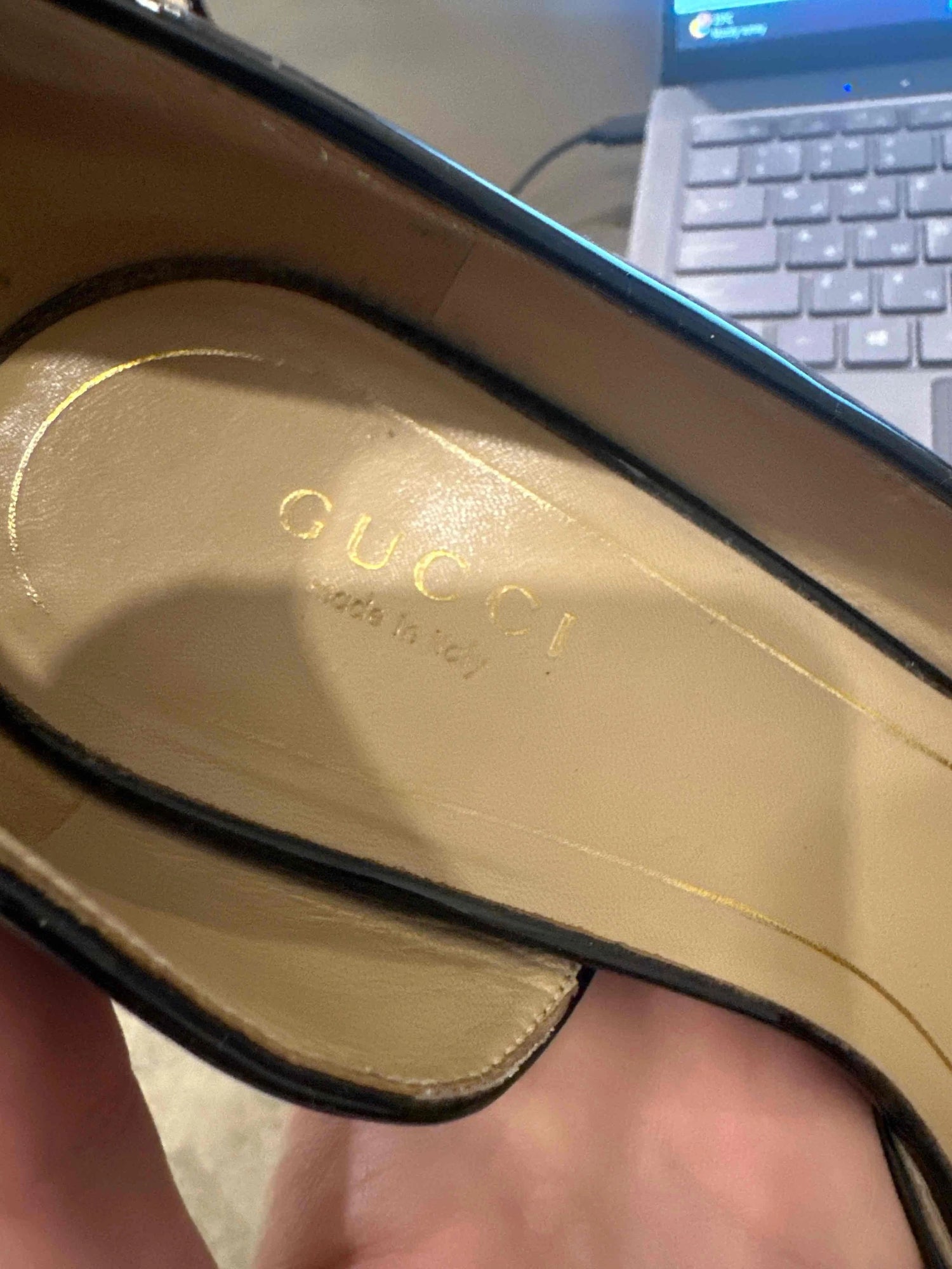 Excellent Gucci Black Leather High-Heeled Pumps Size 37.5