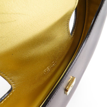 Fendi Cowhide Leather Cookie Hobo Bag Golden Shoulder Bag Black Calfskin (cowhide) 8bs 065