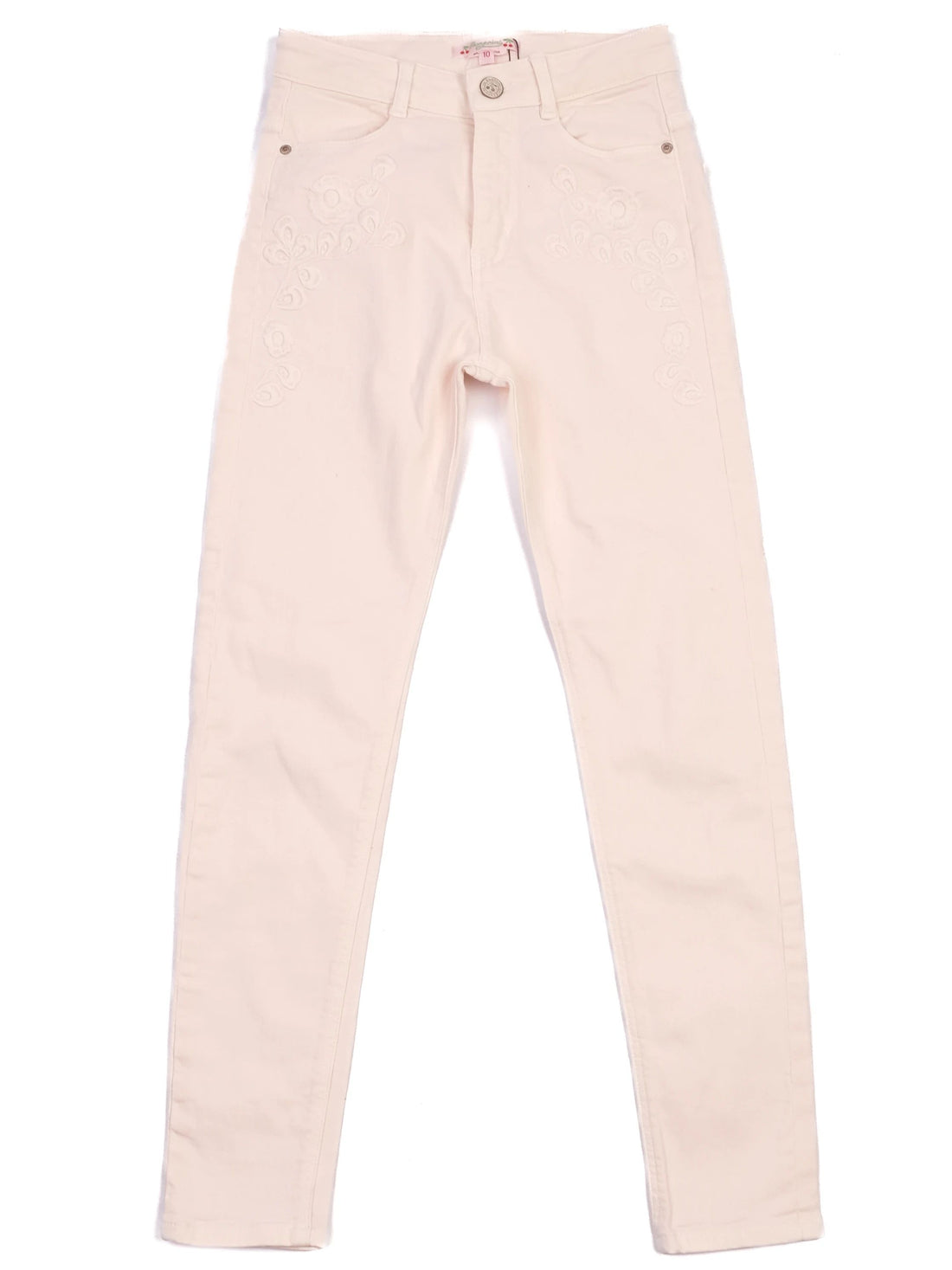 Excellent Bonpoint Pink Cotton Pants Size 10 for Kids with Embroidery