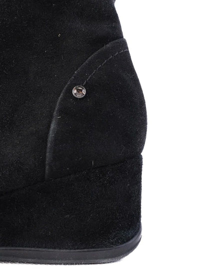 Perfect Giovanni Fabiani Black Genuine Suede Wedge Boots Size 37.5