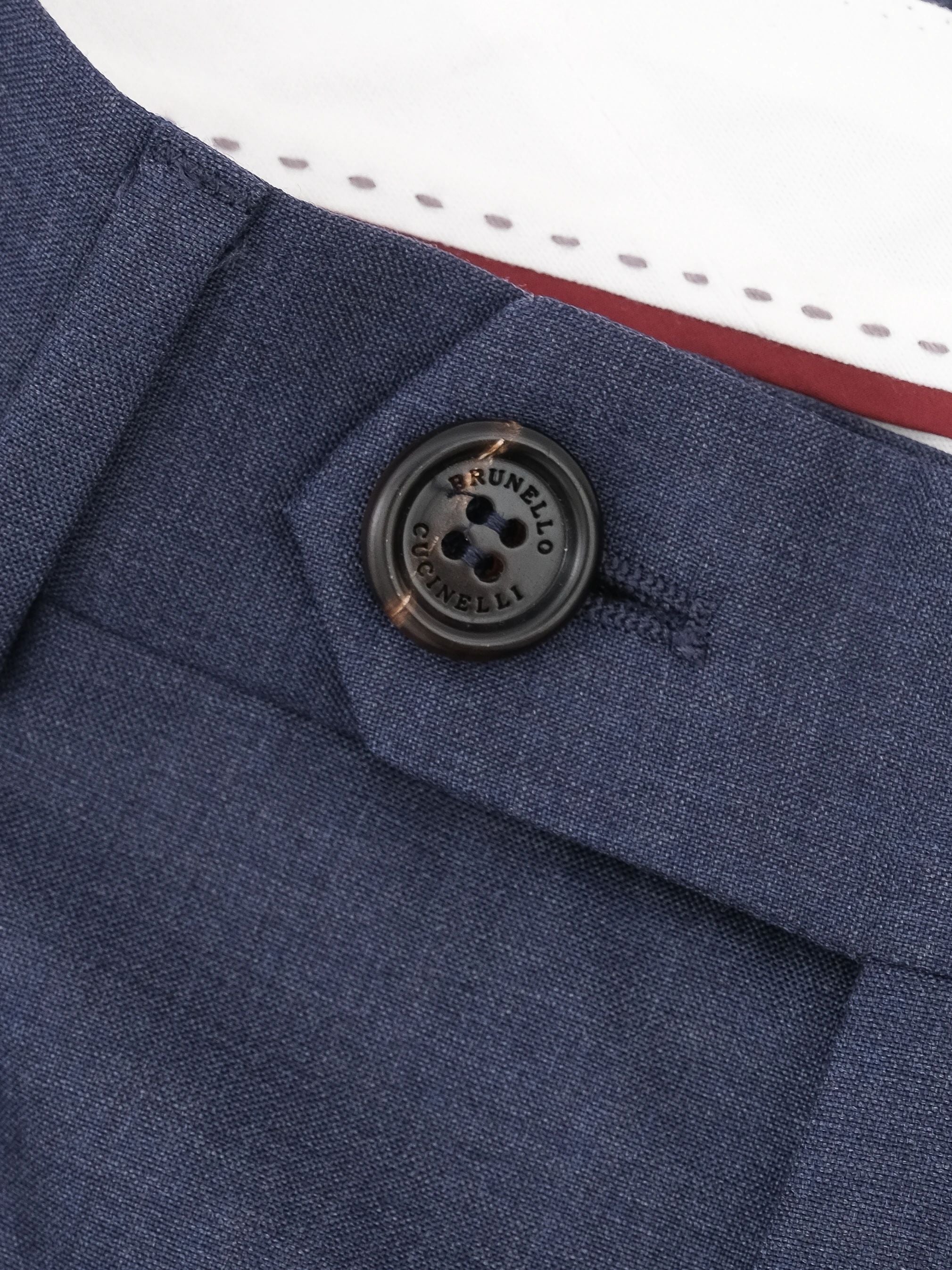 Excellent Brunello Cucinelli Blue Wool Pants Size S Made in Italy