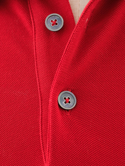 Excellent Hermes Red Cotton Polo Shirt Size L for Men