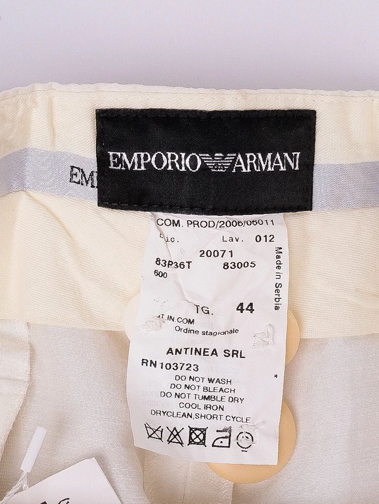 Excellent Emporio Armani White Cotton Pants for Women