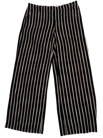 Average Max Mara Black Vertical Stripe Pants Size L Weekend MaxMara
