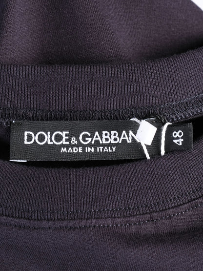 NEW Dolce Gabbana Blue Cotton T-Shirt Size S with DG Compass Logo