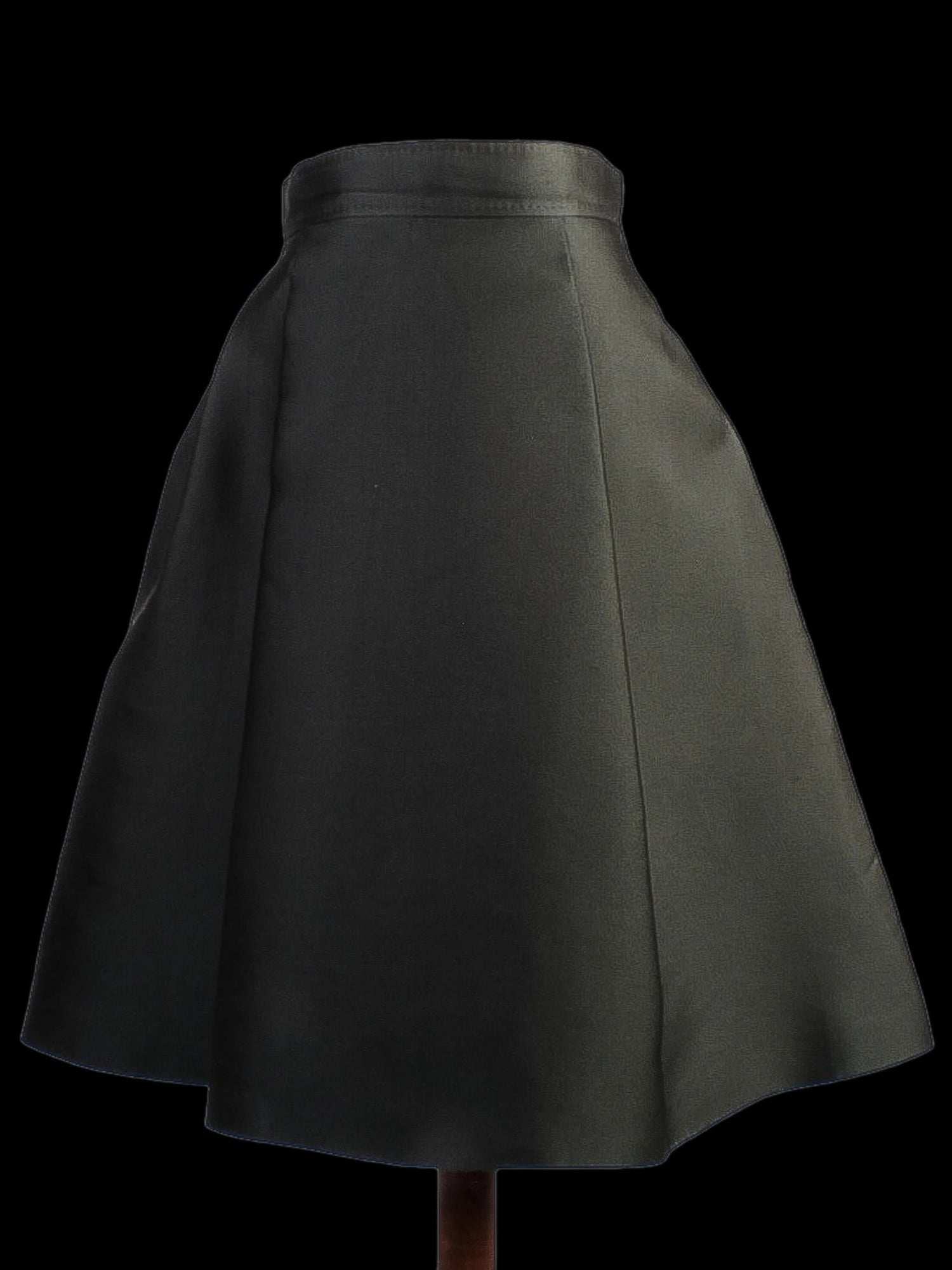 Excellent Max Mara Green Silk A-Line Skirt Size S Made in Italy