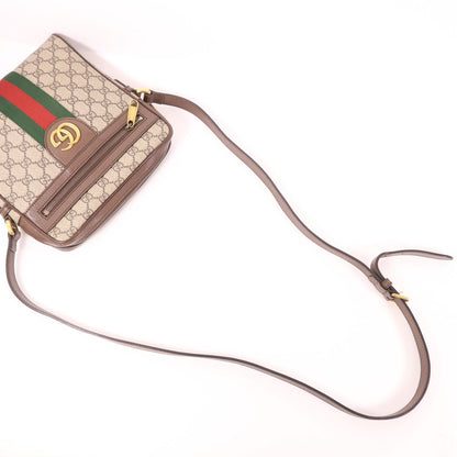 Gucci Painted Canvas Supreme Ophidia Small Messenger Golden Shoulder Bag Brown Pvc Coated Canvas 54792