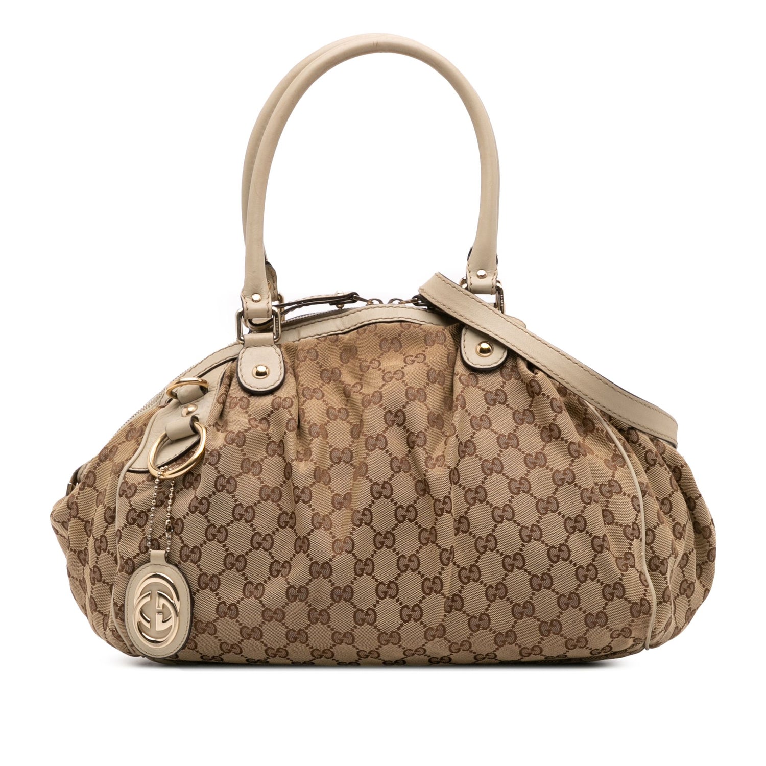 Gucci GG Canvas Sukey Satchel Brown