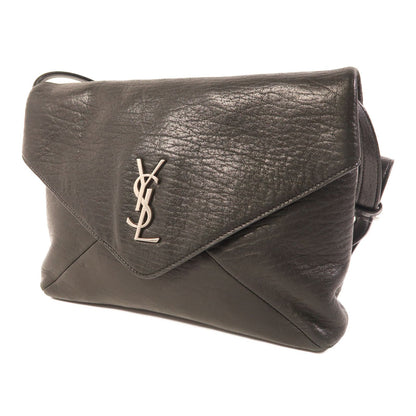 Yves Saint Laurent Cowhide Leather Sac De Jeur Silver Shoulder Bag Black Calfskin (cowhide) 480583