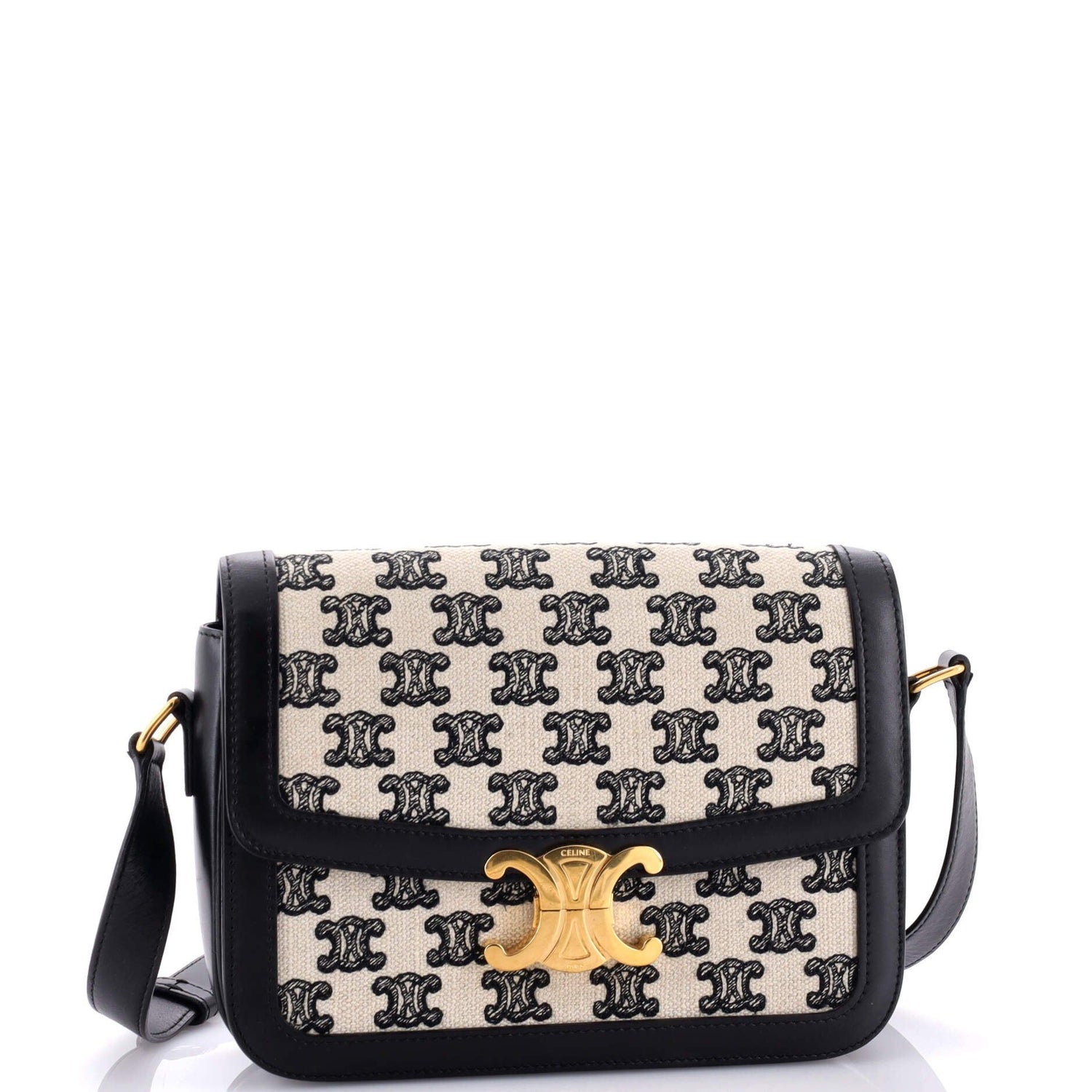 Celine Triomphe Shoulder Bag Triomphe Canvas Medium